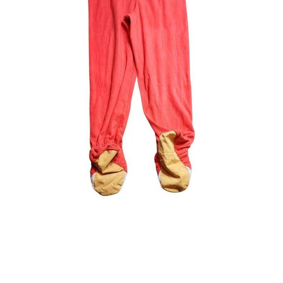 Nick & Nora Fox Footed Fleece Pajamas One Piece PJs Size M Orange - Picture 9 of 10